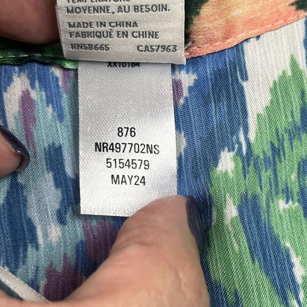 Nordstrom Rack Kimono Cardigan Womens One Size Blue Green Paisley Ikat Crop Boho - Picture 9 of 10